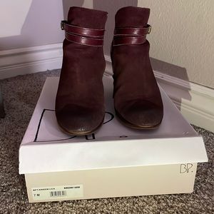 Burgundy suede boots size 7